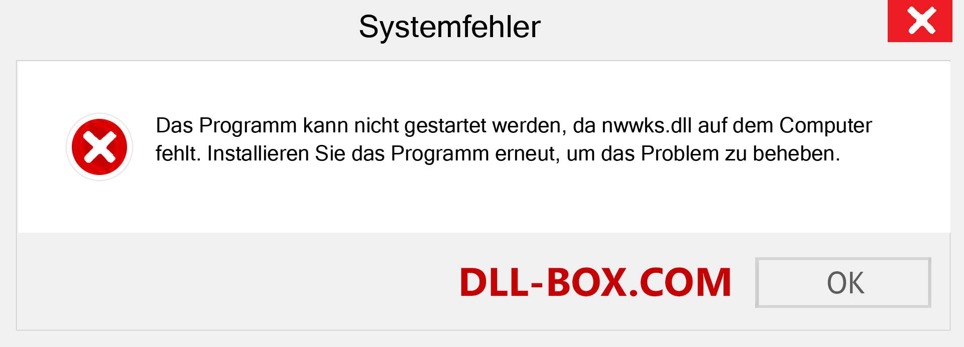 nwwks.dll-Datei fehlt?. Download für Windows 7, 8, 10 - Fix nwwks dll Missing Error unter Windows, Fotos, Bildern